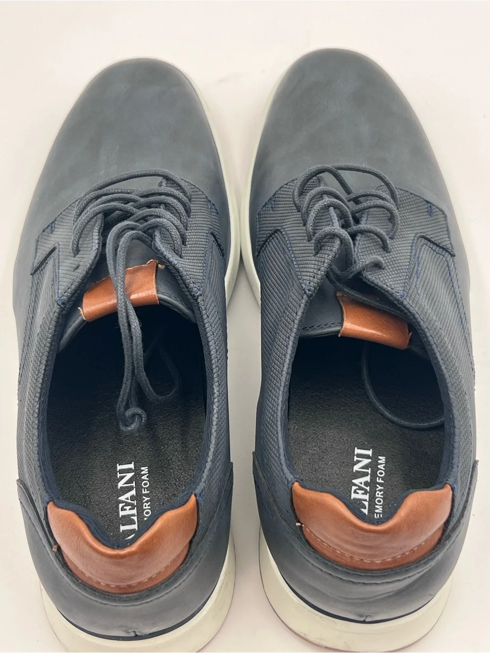 Alfani Navy Derby with Brown Heel Tab and White Sole
